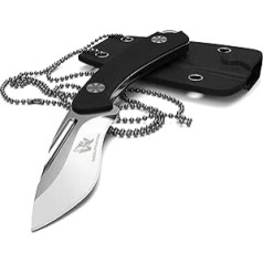 Wolfgangs VERTI Neck Knife with Kydex Sheath and Ball Necklace for Hanging – Mini Tactical Survival Outdoor Knife for Hidden Wearing