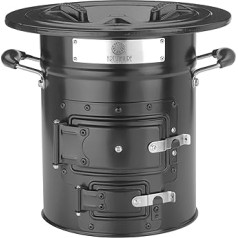 ARTS-Nature Rocket Stove Multi Wood Stove S32 Black Edition for Dutch Oven or Grill