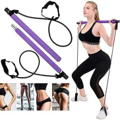 HUWAI-F Portable Pilates Bar Set Legs Buttocks Arms Shoulder Strength Training Exercise Bands for Physiotherapy Applicable for Yoga Stretch Sculpture Twistinpurple