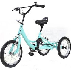 Fetcoi Children's Bicycle 14 Inch Girls Boys Children's Tricycle 3 Wheel Single Speed Bicycle for Children from 5-6 Years