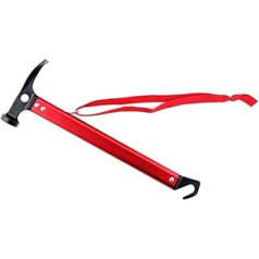 Camping-Zelt Hammer im Freien Multifunktions-Aluminium Ultra Light Tent Nail Puller Zelt Zubehör for Haustiere wandernde kletternde (Color : Red)