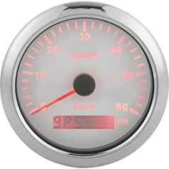 85 mm GPS spidometrs, GPS spidometrs 0-60 km/h LCD displeja odometrs ar regulējamu fona apgaismojumu automašīnām, laivām 9-32 V DC (balts)