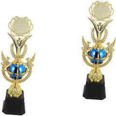 BESPORTBLE Pack of 2 Trophy Sports Decor Mini Trophys Bērnu dekors Bērnudārza izlaiduma dāvanas Zelta plastmasas trofeja Bērnu trofejas un balvas Bērnu aksesuāri