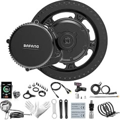 Bafang Electric Bicycle Ebike Middle Motor BBS02B 36 V 500 W DIY Conversion Kit Display Kit, Optional Down Tube Battery, Max Frame Battery, Pannier Rack Battery