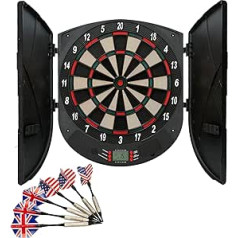 AKTIVE Unisex Adult 54012 Electronic Dartboard, 8, 26 Games, Multifunctional, 45 cm