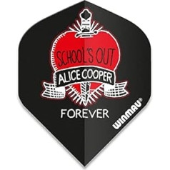 Winmau Alice Cooper mokyklos „Out Forever Rock Legends“ smiginio skrydžiai 100 mikronų stiprumo standartiniai skrydžiai (3 rinkiniai – 9 skrydžiai)