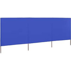 Hogotin 3-Piece Windbreak Fabric Camping Privacy Screen Wind Guard Beach Beach Wind Protection 400 x 160 cm Azure Blue For Outdoor Use