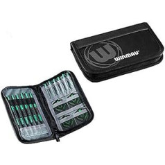 WINMAU Super Dart Case 2 Slimline, skirtas 2 smiginio rinkiniams, 8 skyriai juodi