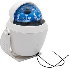 Riloer Auto Marine Marine Compass with Waterproof Compass Ball for Boat Caravan Rotating White