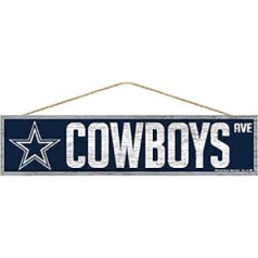 Wincraft NFL Dallas Cowboys SignWood Avenue dizains, komandas krāsa, 4x17