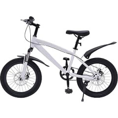 Acesunny 18 Inch Children's Bicycle Boys Girls Bicycle Children's Bicycle Mountain Bike MTB Children's Bicycle Boys Girls 125-140 cm Bicycle with Tyre Pump White
