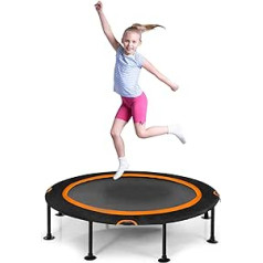 COSTWAY Diameter 120 cm Mini Trampoline, Fitness Trampoline, Foldable, Children's Trampoline up to 65 kg, Garden Trampoline, Indoor and Outdoor Trampoline for Adults and Children