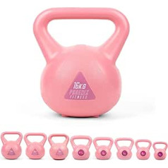 Phoenix Fitness RY1539 Kettlebell Heavy Weight Kettlebell Fitness Vinila Kettlebell spēka un kardio treniņš - rozā, 16kg