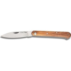 CULTRA Camping Trekking Outdoor Survival kabatas nazis ar koka rokturi, izmērs 18/11 cm Light Wood