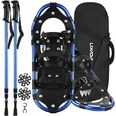 Lixada Aluminium Snow Shoes with Adjustable Hiking Poles and Carry Bag Mountain Equipment Snow Shoe Set for Men and Women 19/23/27/30 Inches