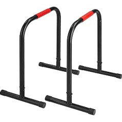 TecTake Power Station Fitness Rack velotrenažieris | piemērots atspiešanās, kāju pacelšanai un dipiem | Stabils rāmis no cauruļveida tērauda | Augstums 70cm