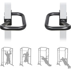 CSBH Set of 2 Diving Bar Attachments, Solid Steel J-Hook for 2 x 2 Inch Pipe Cage with 1 Inch Hole Square Rack Attachment, J Hook Dumbbell Holder for Power Rack