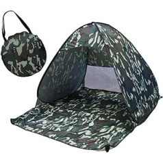 Ommda Pop Up Automatic Beach Shelter, Sand Rainproof for Children and Baby, UV Protection, UPF 50+, 2-3 People, 165 x 150 x 110 cm, Camouflage Colour