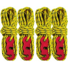 LFDecor 4 stücke Windseil mit S-förmigen Haken Schnalle for Outdoor Camping Wandern Survival Parachute Cord Lanyard Zelte Seilriemen (Color : 4pcs 3m Yellow)