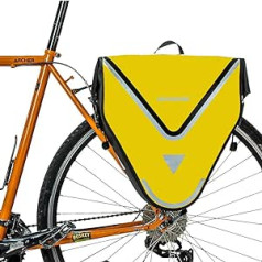 ROCKBROS Bicycle Pannier Bag Velosipēdu soma 100% ūdensnecaurlaidīga transportēšanas soma Aizmugurējās velosipēdu somas ar plecu siksnu 20L dzeltens/melns zelts