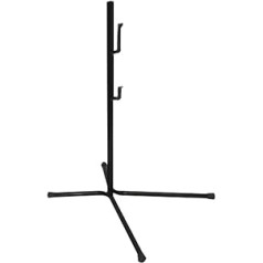 Andrys dviračių stovas ant grindų 1 pjedestalas, juodai nudažytas, nenuimamas, su dangteliais, plieninis