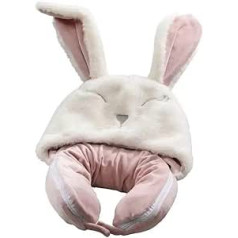 Multifunctional Cartoon Pillow with Hood Polyester Material Soft Travel Pillow Headrest Nursing Pillow