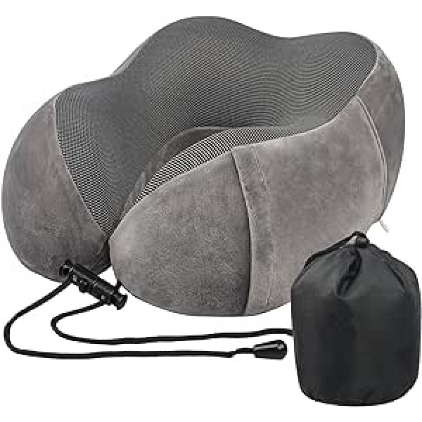 Travel Pillow atmiņas putu kakla spilvens ar stiprinājuma siksnām Mīksts, ērts lidmašīnas kakla atbalsta spilvens ceļojumu automašīnas mājas birojam