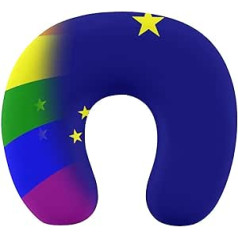 Oudrspo LGBT Pride Alaska State Flag kakla spilvens gulēšanai, U-veida ceļojumu spilvens, kakla atbalsta spilvens, lidmašīnas spilvens mājām un birojam