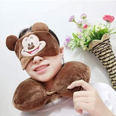 Travel Pillow Fun Animal Travel Neck Pillow Soft Neck Chin Support Pillow Cute Cartoon Neck Pillow U Shaped Pillow for Any Seated Vehicle Can Can Clean Train Machine (Color : Beige)