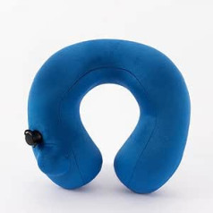 Inflatable Travel Pillow, Portable Push Type Airplane Pillow, Outdoor Neck Pillow, U Shaped Pillow, Neck Sleeping Pillow (Color : Sky Blue)