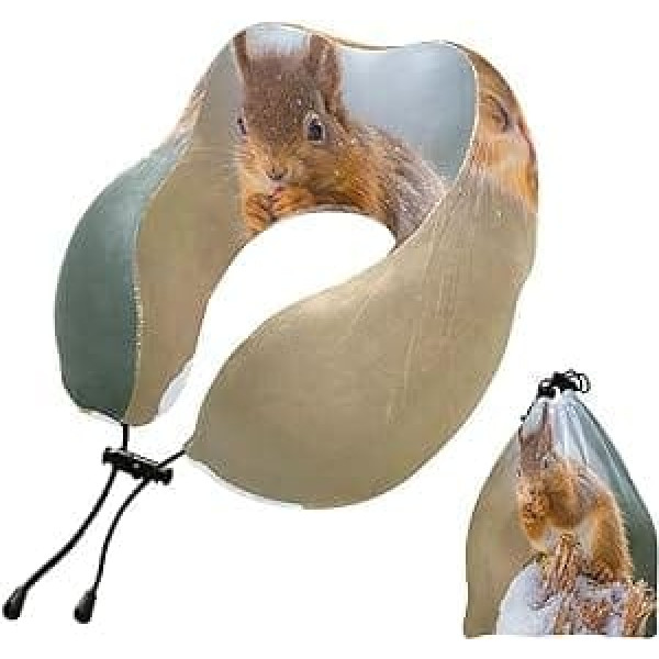 YOUJUNER Travel Pillow Animal Squirrel Memory Foam Neck Pillow Support Pillow Neck Pillow