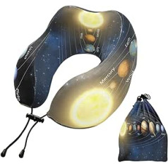 YOUJUNER Travel Pillow Planet Solar System Memory Foam Neck Pillow Support Pillow Neck Pillow