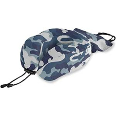 QMIN Reisekissen, Marineblau, Camouflage-Muster, Nackenkissen aus Memory-Schaum, U-förmig, ergonomisches Nackenkissen, Reiseset für Langstreckenflugzeuge, Autozug