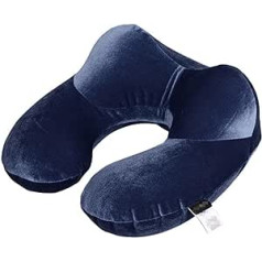 NORM U-Shaped Travel Pillow for Airplane Inflatable Neck Pillow Travel Accessories 4 Color Comfortable Pillow for Sleep Home Textile (Color : Deep Blue)