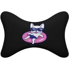 Funny Floating French Bulldog Car Neck Pillow Soft Car Head Neck Rest Pillow Pillow Headrest Neck Support for Travel Car