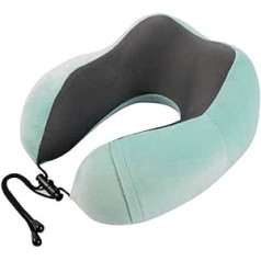 NCRD Travel Neck Pillow for Aeroplane 100% Memory Foam Adjustable Travel Pillow with Storage Bag, Sleep Mask and Ear Plugs - Prevent Heads from Falling Forwards