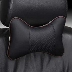 SAXTZDS Car Neck Pillow Leather Single Pillow Suitable for Most Car Filled Fibre Cushion