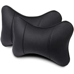 DANDELG Leather Car Neck Cushion Headrest Pillow on Car Neck Rest Headrest Neck Pillow