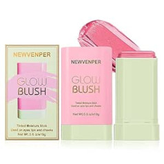 Newvenper Waterproof Cream Blush for Cheek, Eyes and Lip Long Lasting & Smooth Creamy Formula Lightweight Blush Stick Blush Wand 01#