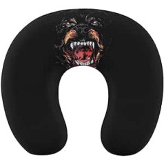 Roaring Rotweiler Travel Pillow Pārnēsājams kakla spilvens U formas spilvena automašīnas galvas balsts sievietēm vīriešiem