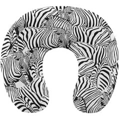 Zebra Pattern Travel Pillow Pārnēsājams kakla spilvens U formas spilvena automašīnas galvas balsts sievietēm vīriešiem