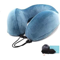 YMZ Travel Pillow Memory Foam Neck Pillow for Travel U Shaped Neck Pillow Ergonomic Design Ultra Soft Chin Rest (Grey)