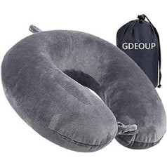 Travel Pillow - Memory Foam Neck Pillow, Luxury, Compact and Lightweight, Quick Pack for Camping, Sleep, Resting Pillow (Grey)