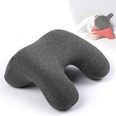 NANANA Premium Memory Foam Travel Pillow, Neck Pillow Holder for Travel in the Car, Plane or Office at Home, Pillow to Reduce Shoulder and Back Strain, 28 x 21.5 x 12 cm, Grey