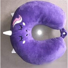 AleXanDer1 Travel Pillow Adult Children Travel Pillow Soft Funny U Shape Pillow Portable Outdoor Nap Flying Neck Pillow Pad (Color : Purple)