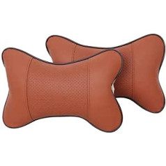 DANDELG 1 x leather car neck pillow, car headrest, car supply neck pillow