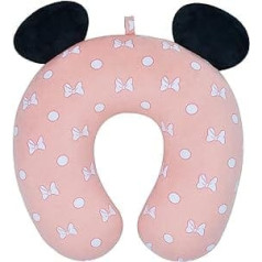 Concept One Disney Minnie Mouse Travel Neck Pillow with Bows and Dots Pink