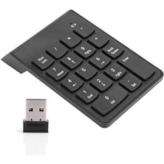 Bewinner 1 bezvadu Bluetooth ciparu tastatūra, 18 tastatūra pārnēsājamiem mini finanšu grāmatvedības numuriem, izslēgta digitālā tastatūra, ciparu tastatūra klēpjdatoram/personālajam datoram/galddatoram/Surface Pro/piezīmjdatoram (melna