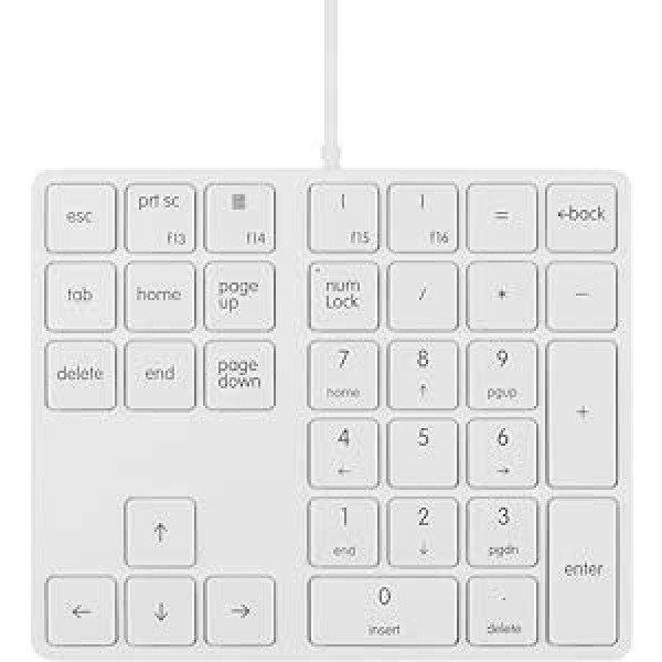 Qisan ciparu tastatūra Vadu ciparu tastatūra 34 taustiņu pārnēsājama tastatūra USB ārējā mini plānā tastatūra Magicforce-White