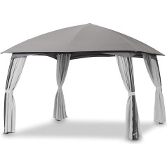 LECO Milena Gazebo - привлекательная садовая беседка 3,3 x 3,3 м с запирающимися боковыми панелями - антрацит/серый